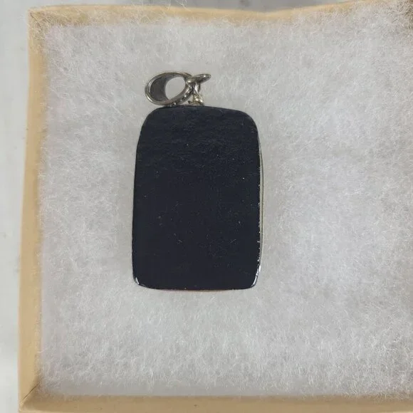 Rectangle Dichroic Glass Sterling Silver Bail Pendant Jewerly Crafting - Picture 3 of 5